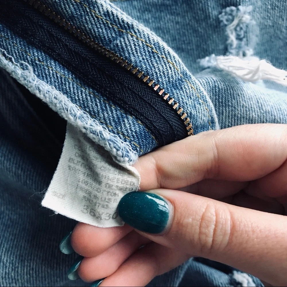 Lee Hand-made distressed denim shorts